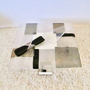 Square Glass Cake Stand With Server